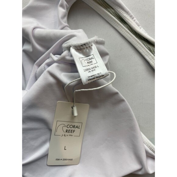 Coral Reef "The Escape" One-Piece Swimsuit Womens Large Sage Green Padded Lined - Picture 3 of 5